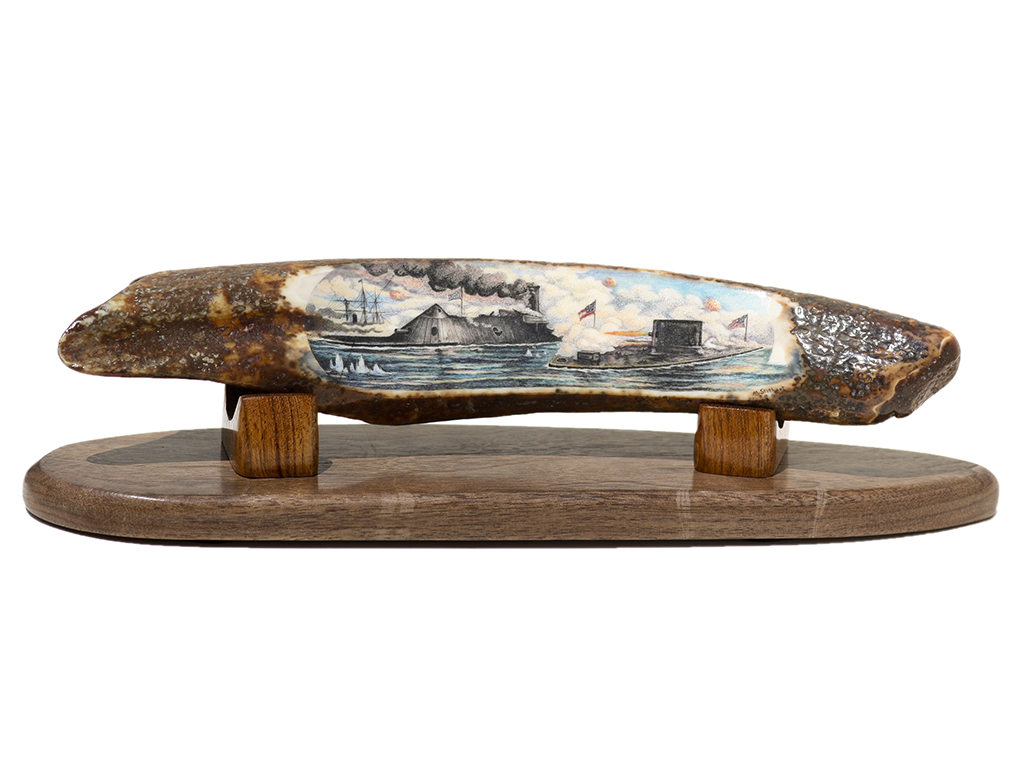 Stothart Scrimshaw - Battle of Monitor vs Merrimac