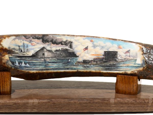 Stothart Scrimshaw - Battle of Monitor vs Merrimac