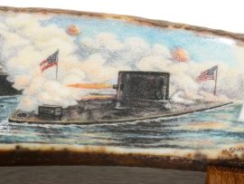 Stothart Scrimshaw - Battle of Monitor vs Merrimac