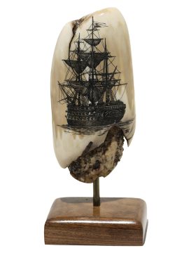 Peter Kinney Scrimshaw - Stern View H.M.S. Victory