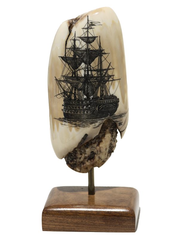 Peter Kinney Scrimshaw - Stern View H.M.S. Victory
