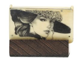 David Adams Scrimshaw - Sultry Woman with Hat