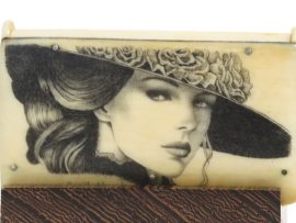 David Adams Scrimshaw - Sultry Woman with Hat