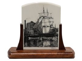 Gerry Dupont Scrimshaw - Bark Bertha at New Bedford - Scrimshaw Collector