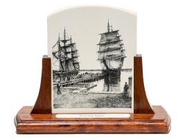 Gerry Dupont Scrimshaw - Whalers Drying Sails