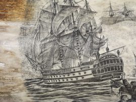 S Rashidi Scrimshaw - Battle of Camperdown 1797