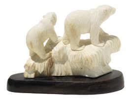 Unknown Carver - Polar Bears on Ice Floe Carving