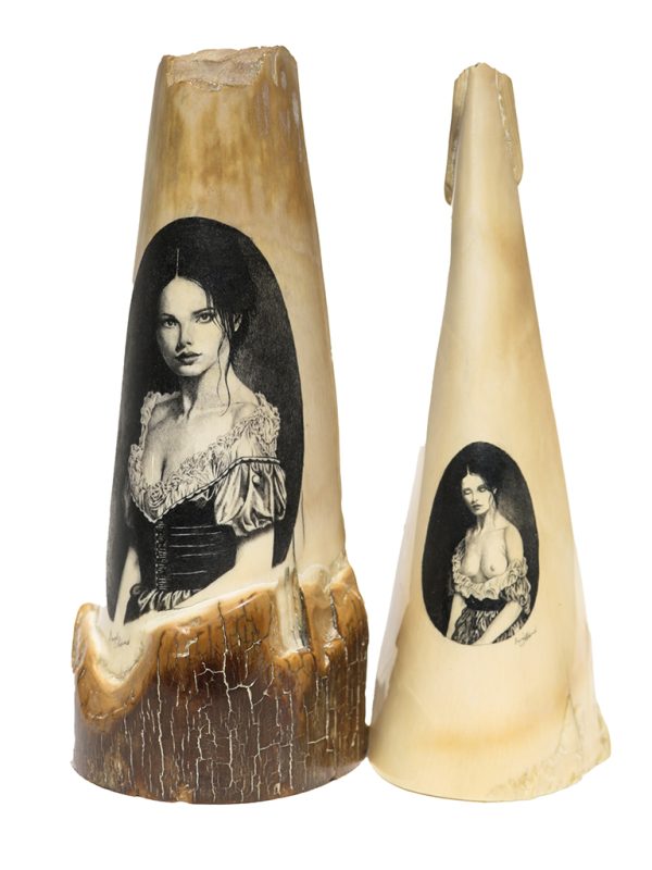 David Adams Scrimshaw - Demure Victorian Beauty