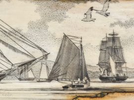 Jim Pauls Scrimshaw - At the Beach