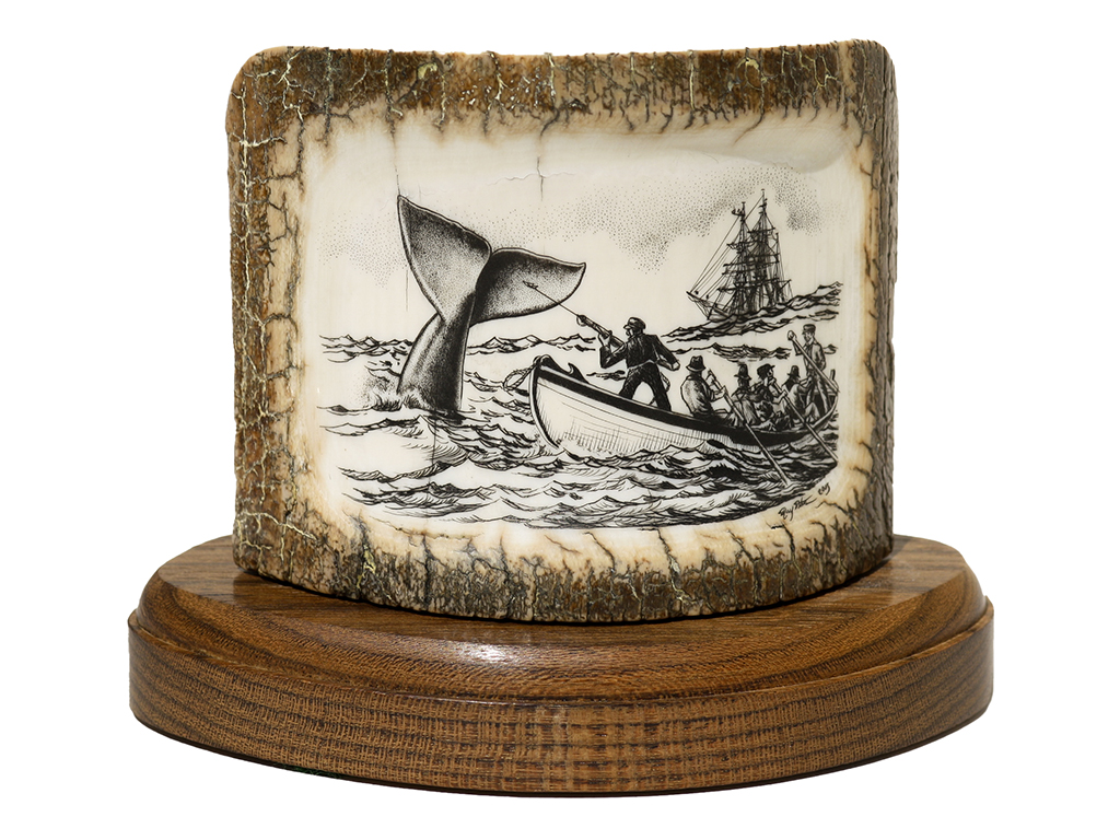 Ray Peters Scrimshaw - Escaping Whale