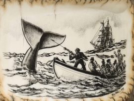 Ray Peters Scrimshaw - Escaping Whale