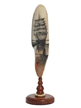 Gerry Dupont Scrimshaw - Whaler Drying Sails