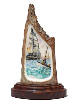 Chris Lehwalder Scrimshaw - Lowering Whaleboats