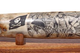 Jim Pauls Scrimshaw - Pirates Boarding!
