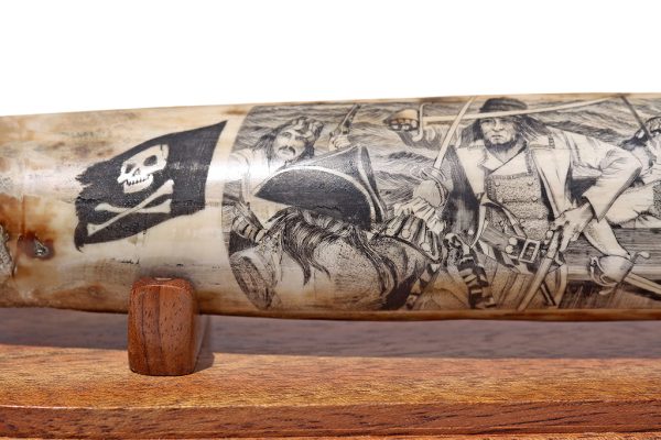 Jim Pauls Scrimshaw - Pirates Boarding!