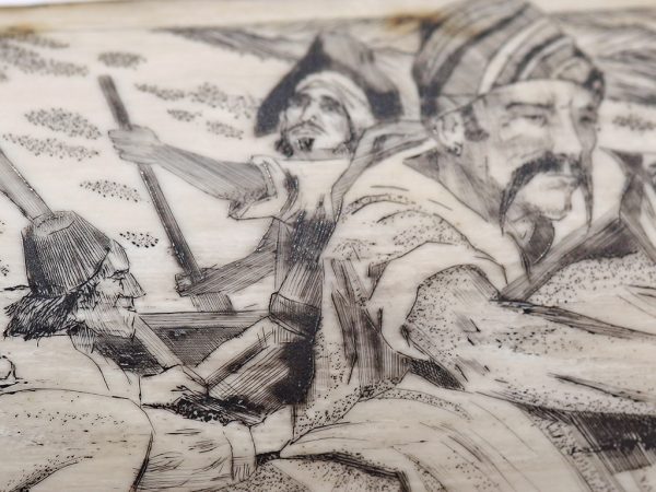 Jim Pauls Scrimshaw - Pirates Boarding!
