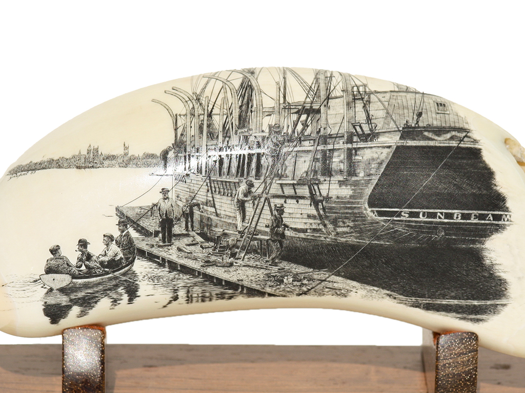 Gerry Dupont Scrimshaw - Caulkers on the Sunbeam - Scrimshaw Collector