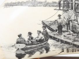 Gerry Dupont Scrimshaw - Caulkers on the Sunbeam - Scrimshaw Collector