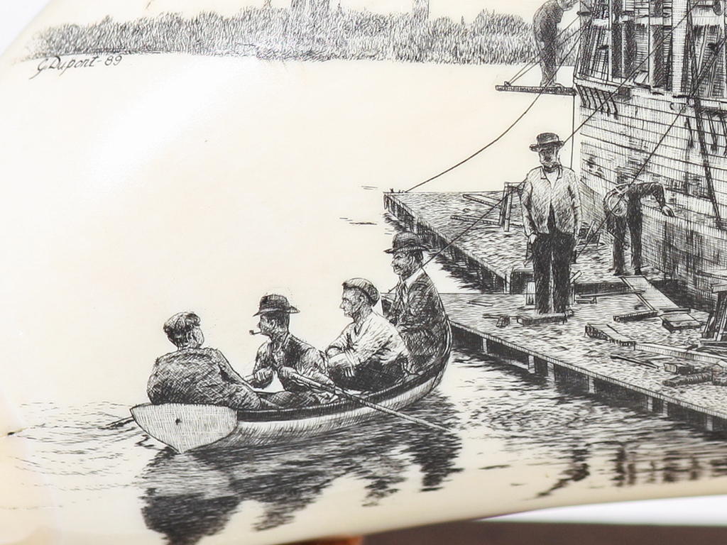Gerry Dupont Scrimshaw - Caulkers on the Sunbeam - Scrimshaw Collector