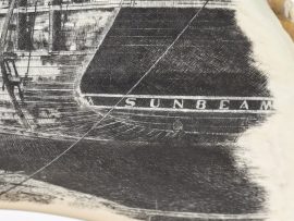 Gerry Dupont Scrimshaw - Caulkers on the Sunbeam - Scrimshaw Collector