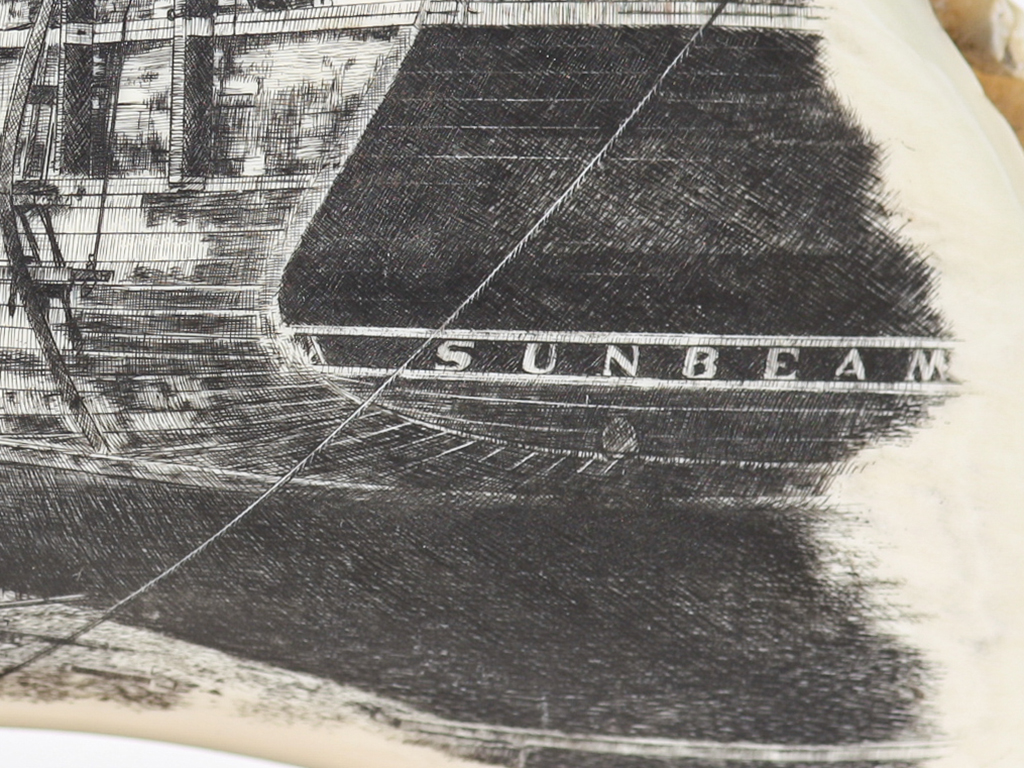 Gerry Dupont Scrimshaw - Caulkers on the Sunbeam - Scrimshaw Collector