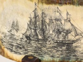 Gerry Dupont Scrimshaw - Battle of Lake Erie