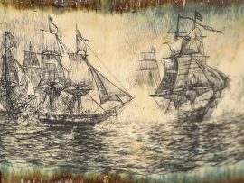 Gerry Dupont Scrimshaw - Battle of Lake Erie
