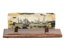 Gerry Dupont Scrimshaw - Windjammer Racing on Penobscot Bay - Scrimshaw Collector