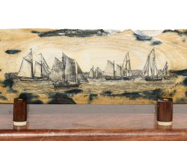 Gerry Dupont Scrimshaw - Windjammer Racing on Penobscot Bay - Scrimshaw Collector