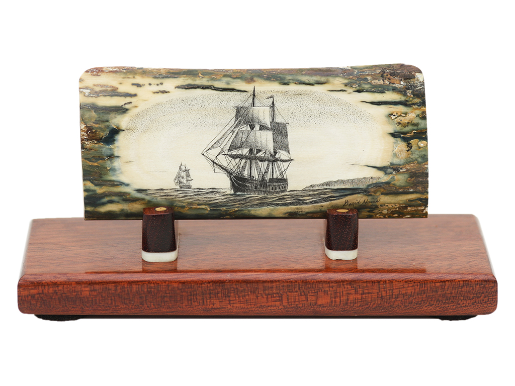 David Adams Scrimshaw - Downeaster Heading Out