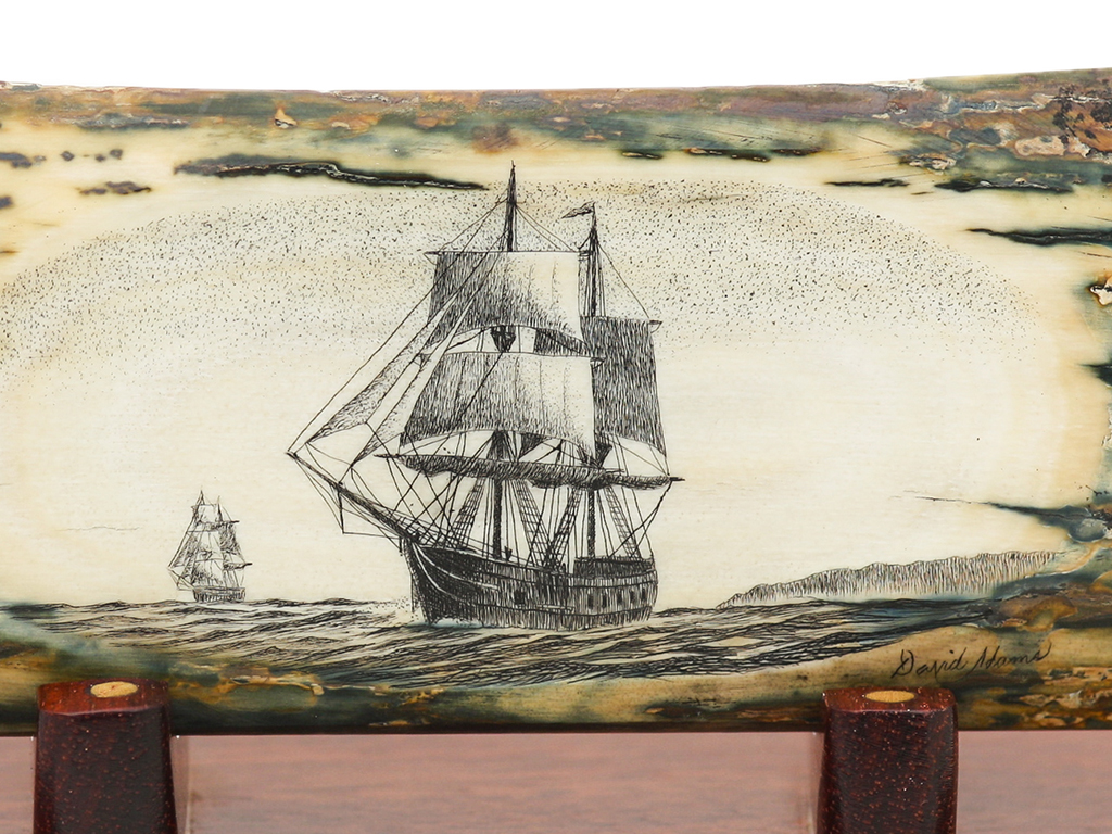 David Adams Scrimshaw - Downeaster Heading Out
