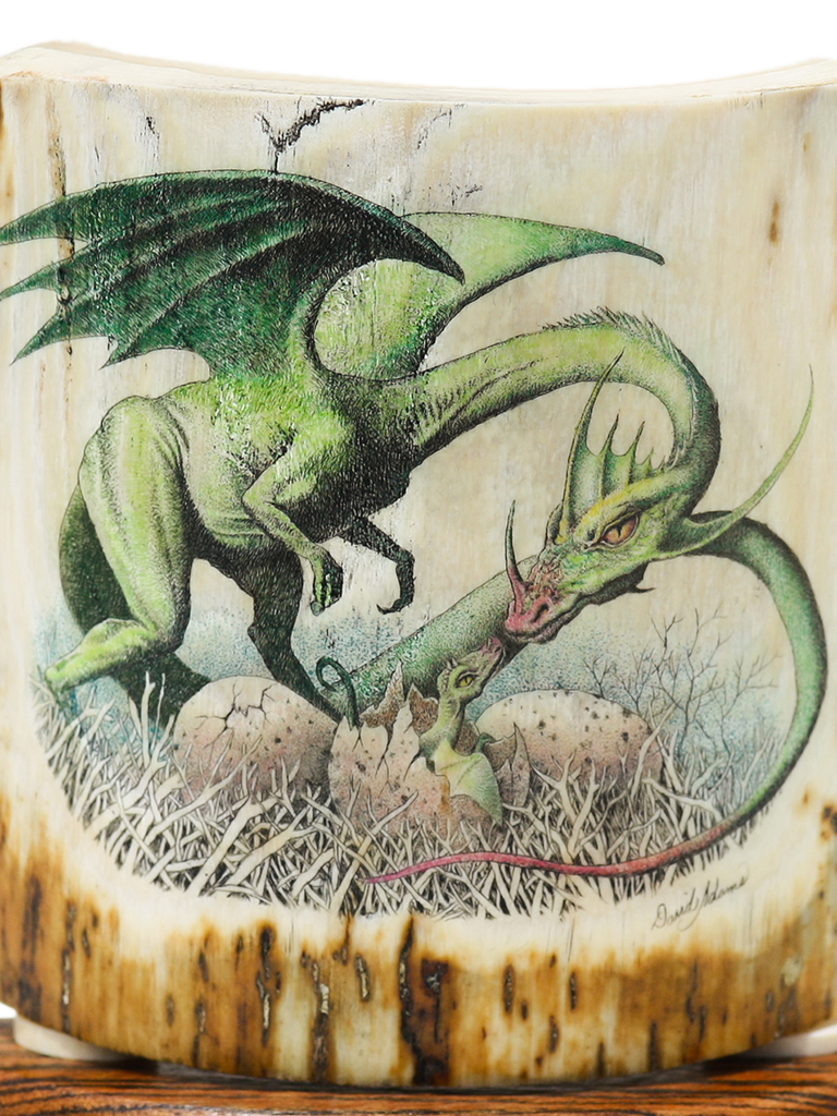 David Adams Scrimshaw - Dragon Nest with Eggs