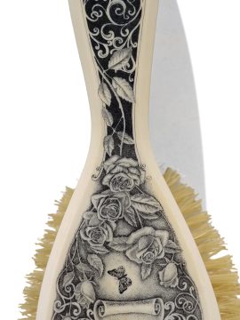 David Adams Scrimshaw - Portrait on Ivory Brush I