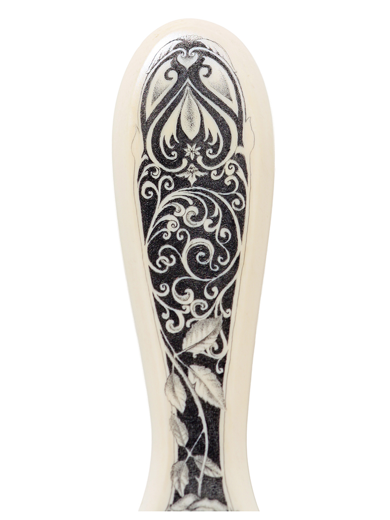 David Adams Scrimshaw - Portrait on Ivory Brush I