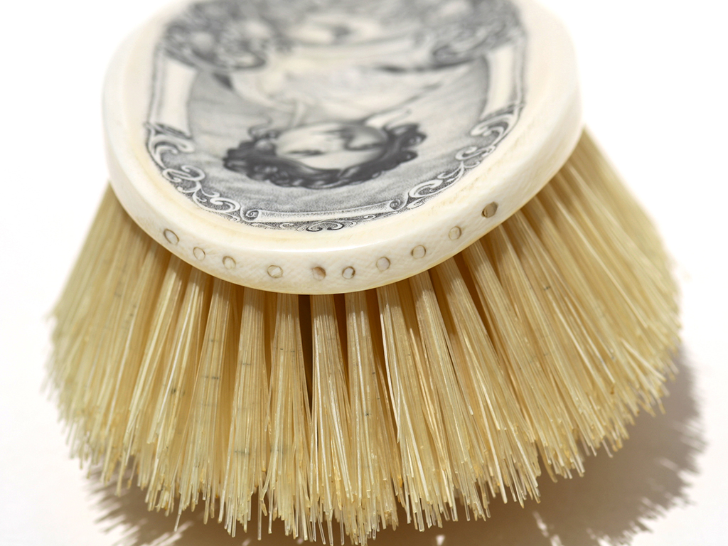 David Adams Scrimshaw - Portrait on Ivory Brush I