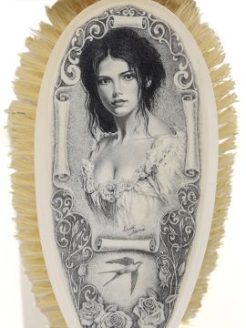 David Adams Scrimshaw - Portrait on Ivory Brush II