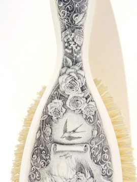 David Adams Scrimshaw - Portrait on Ivory Brush II