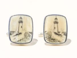 Adams Scrimshaw - Windswept Lighthouse Cufflinks
