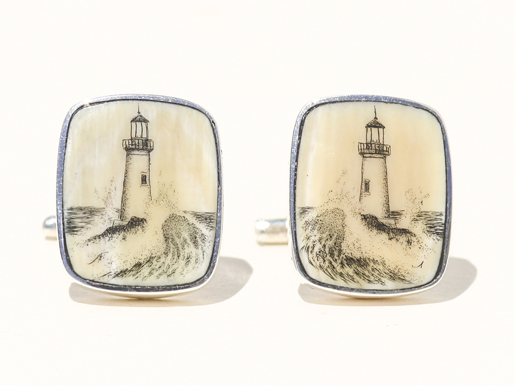 Adams Scrimshaw - Windswept Lighthouse Cufflinks