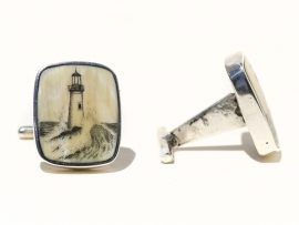 Adams Scrimshaw - Windswept Lighthouse Cufflinks