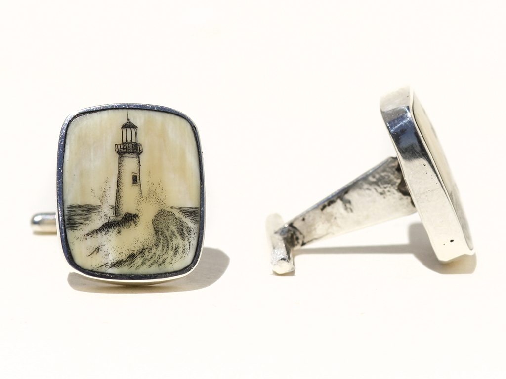 Adams Scrimshaw - Windswept Lighthouse Cufflinks