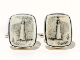 Adams Scrimshaw - Lighthouse Beacon Cufflinks