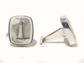 Adams Scrimshaw - Lighthouse Beacon Cufflinks