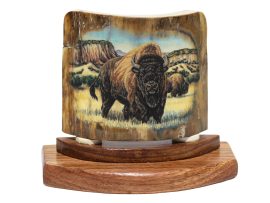Matt Stothart Scrimshaw - Protective Bison