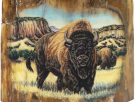 Matt Stothart Scrimshaw - Protective Bison