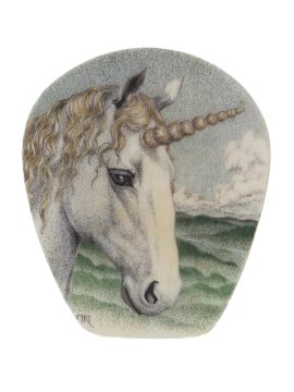Terry Nelson Scrimshaw - Sensitive Unicorn Portrait